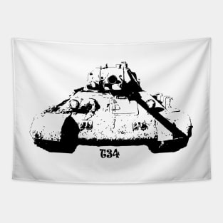 The famous Soviet tank T-34 Tapestry