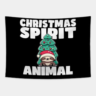 Kawaii Sloth Christmas Spirit Animal Tapestry