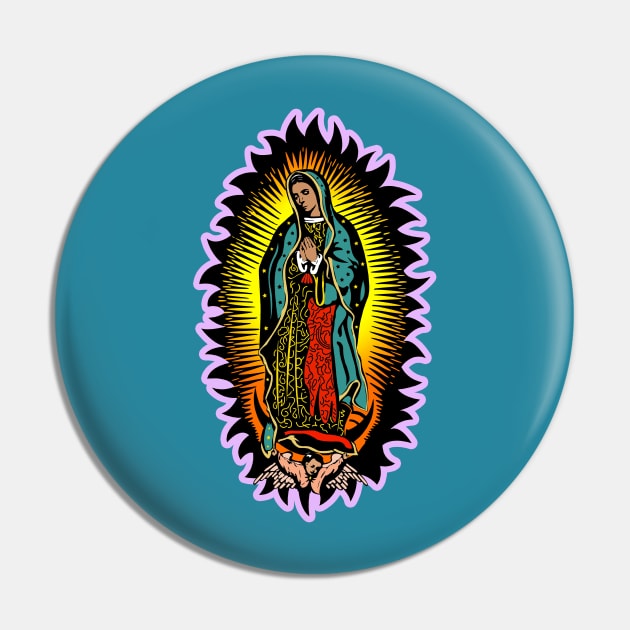 Our Lady of Guadalupe Virgin Mary Pin by Cabezon