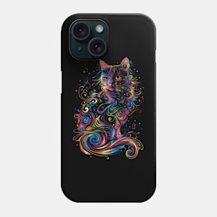 multicolored cat Phone Case