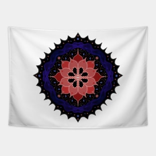 Circular Pointed Mandala Red-Pink-Purple Tapestry