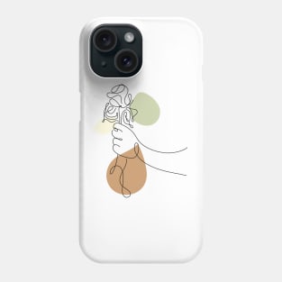 Flower Bouquet Shape Minimalist Line Art Drawing Phone Case