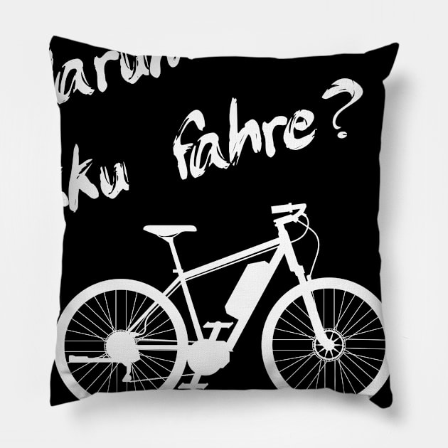 E-Bike Bike MTB Mountain Bike Pillow by Johnny_Sk3tch