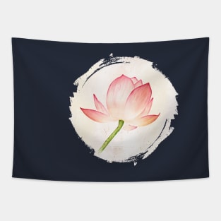 Lotus Flower Yoga Minimalist Design Tapestry