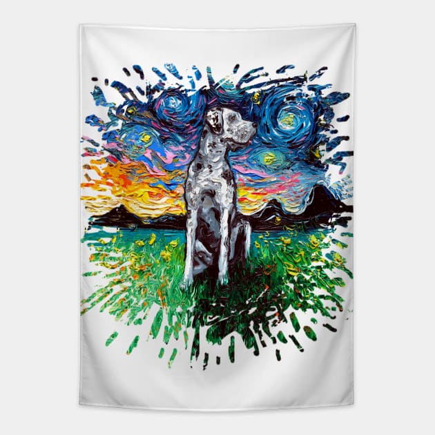 Merle Great Dane Night (splash version) Tapestry by sagittariusgallery