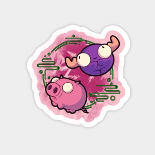 Invader Zim Pig and Mini Moose Magnet