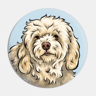 Cream Cavapoo Dog Pin