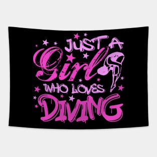 Funny Springboard Diving Quote Diver Gift for Girls Tapestry