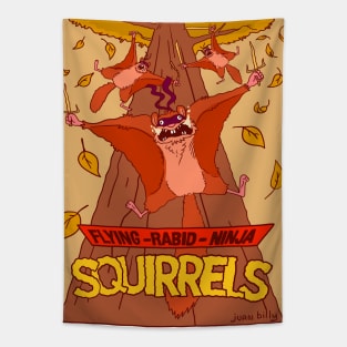 Ninja Squirrels Tapestry