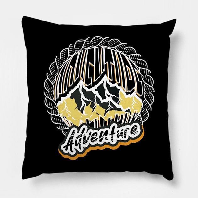 Adventure Pillow by T-Shirt Attires