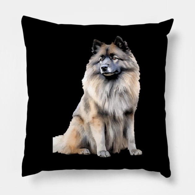 Keeshond Pillow by DavidBriotArt