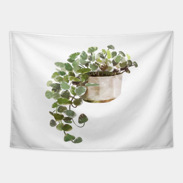 String of Hearts Succulent House Plant Tapestry by Dear Fawn Studio