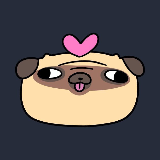 Heart Pug Face by saradaboru