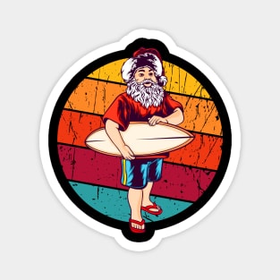 Summer Surfer Santa Magnet