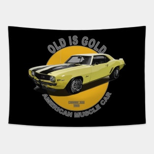 Camaro Z28 American Muscle Car 60s 70s Old is Gold Tapestry