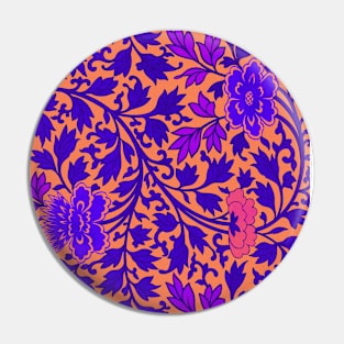 Vibrant Blue Floral Pattern Pin