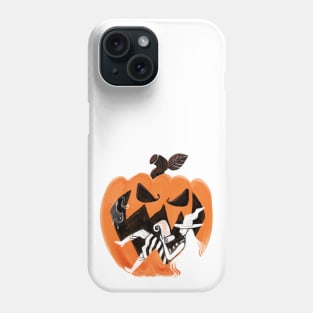 Pumpkin Witch relaxing with her cat Phone Case