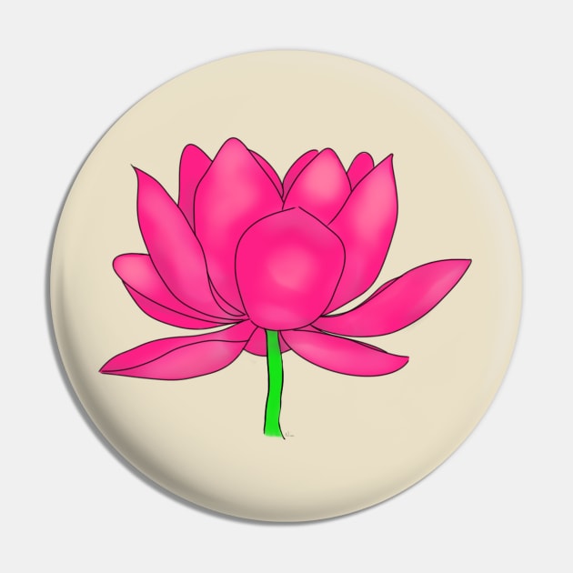 Pink Lotus Blossom Pin by Dandy Doodles