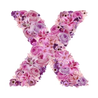 Pink Floral Letter X T-Shirt