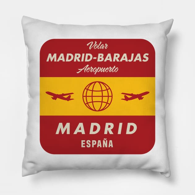 Madrid-Barajas Airport Madrid, Spain Pillow by AvGeekStuff