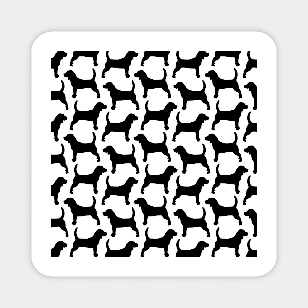 Black Beagle Pattern Small Magnet by XOOXOO