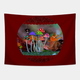 Fancy Mushroom Trip Tapestry