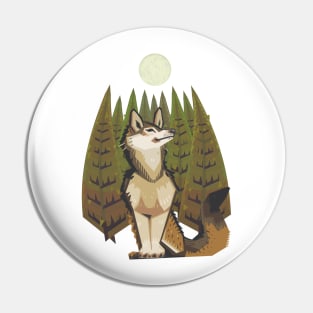 Grey Wolf Moon Pin