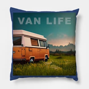 Van Life Camper RV Outdoors in Nature Pillow