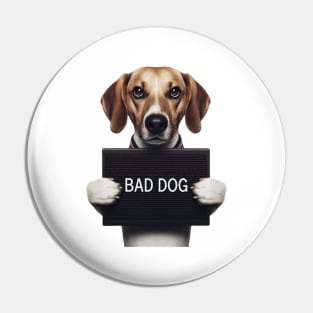 Bad Dog Photo Mugshot Pin