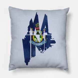 Maine Typo Map Pillow