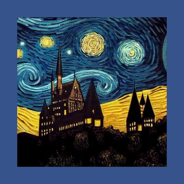 Starry Night Wizarding School Van Gogh by Grassroots Green