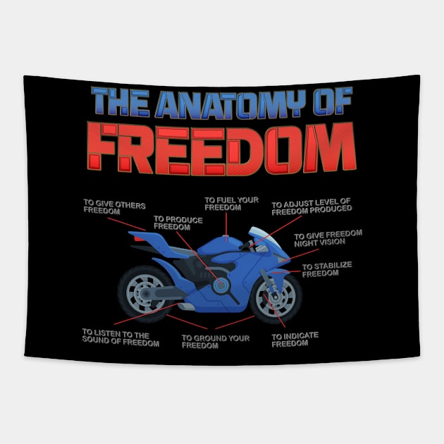 The Anatomy Of Freedom Shirt, Motorcycle Gift, Biker Lover Gift, Gift For Biker, Motor Cross, Motorcycle Anatomy Tapestry by DESIGN SPOTLIGHT