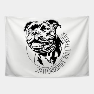 Staffordshire Bull Terrier lover dog portrait Tapestry