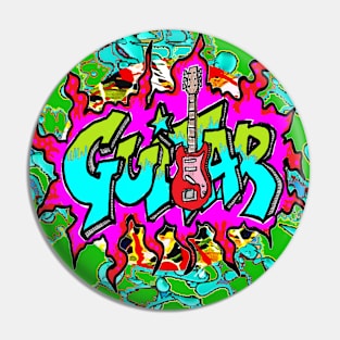 Guitar Bass Rock pop Art 1 Pin