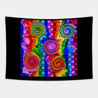 Rainbow Abstract Art by Orchid 4 Tapestry