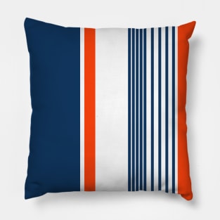 Color Block Stripes Blue and Red Pillow