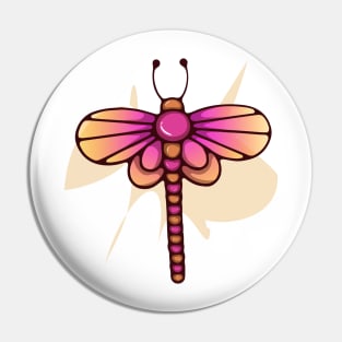 Cute cartoon colorful dragonfly Pin