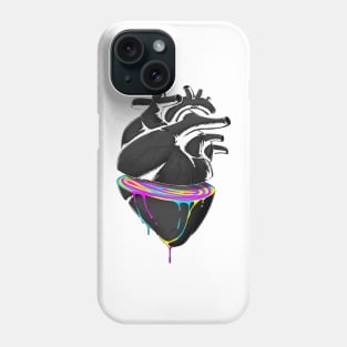 a colored heart in the middle Phone Case