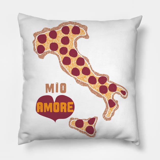 Italian Pizza Mio Amore Pillow by PelagiosCorner