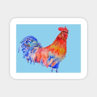 Rooster Chicken Watercolor Painting Magnet