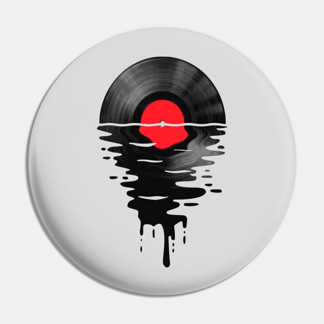 Vinyl LP Music Record Sunset Red Pin by Nerd_art