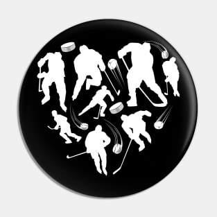 Womens Mens Love Playing Hockey Gift for hockey mom dad best hockey player Pin