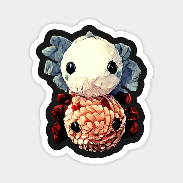 Two axolotls who love each other Magnet by Shadowbyte91