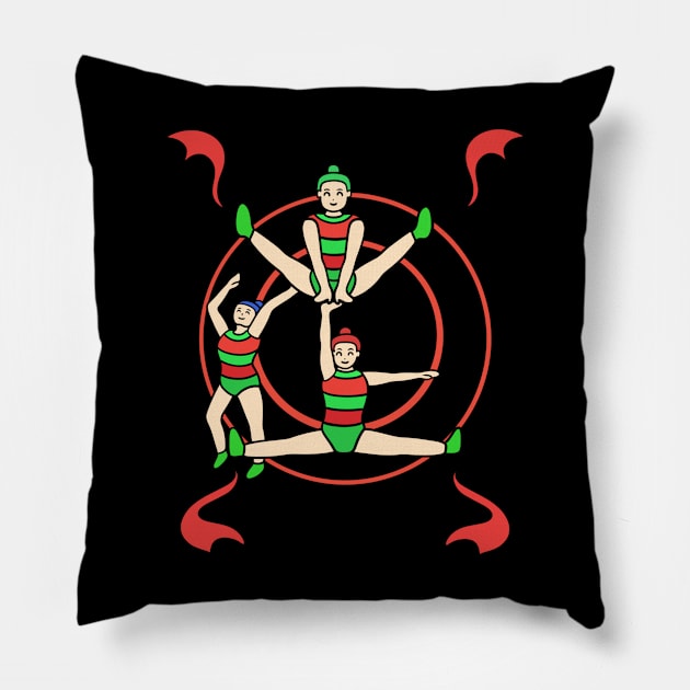 Funny women gymnastic Pillow by Andrew Hau