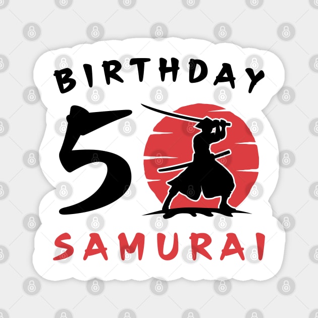 I am 5 Years Old Birthday Bday Party Gift 5th Little Ninja Samurai Japanese Warrior Magnet by Tshirtiz