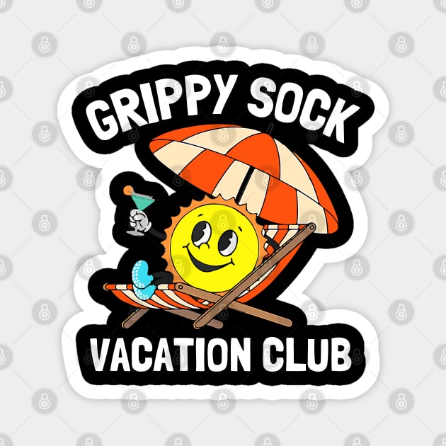 Grippy Sock Vacation Club Magnet by Lovelydesignstore