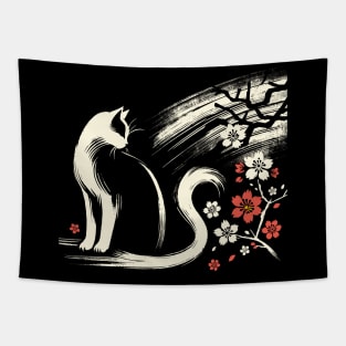 Kawaii Cat Anime Japanese Retro Funny Cat Tapestry