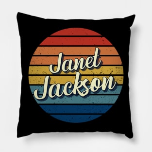 Janet Jackson Vintage Retro Circle Pillow