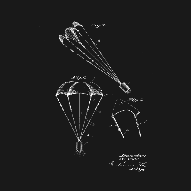 Parachute Vintage Patent Drawing by TheYoungDesigns