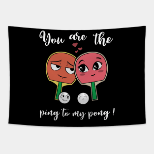 Ping Pong Table Tennis Cute Couple Gift Anniversary Love Tapestry